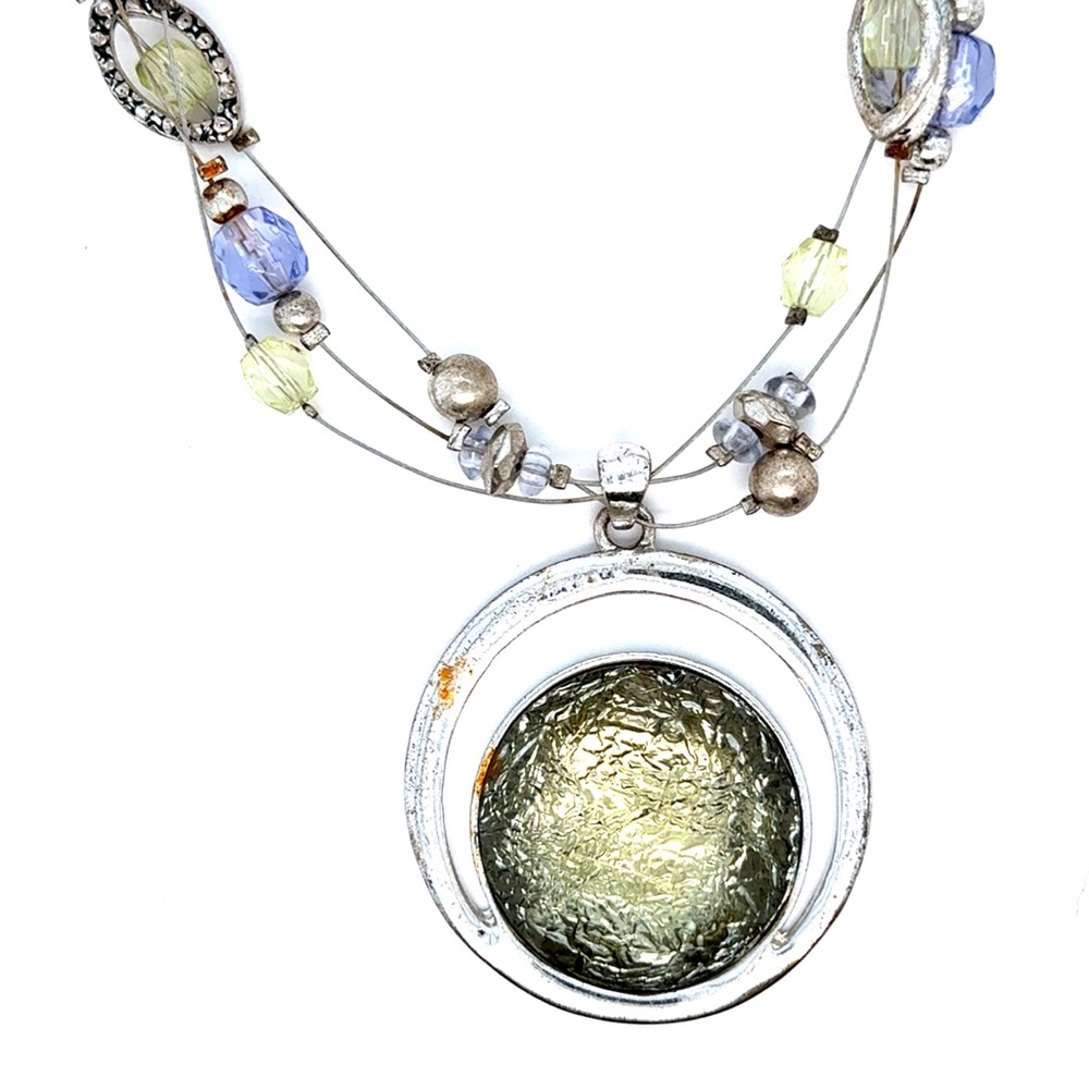 Multicolor Glass Pendant Necklace - Women Jewelry‎ (n1)